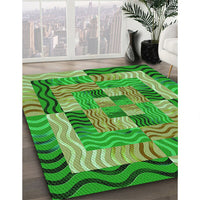 Patterned Green Rug, pat855grn