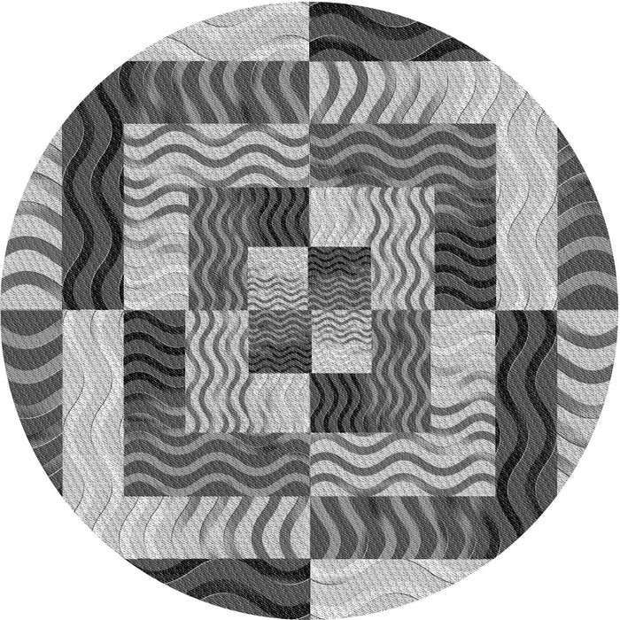 Square Patterned Silver Gray Rug, pat855gry