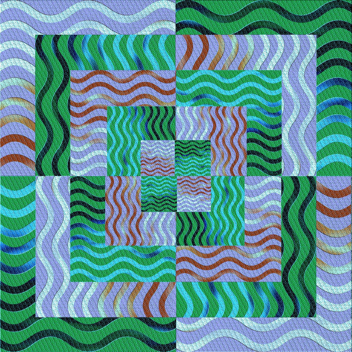 Round Machine Washable Transitional Lime Mint Green Rug, wshpat855lblu