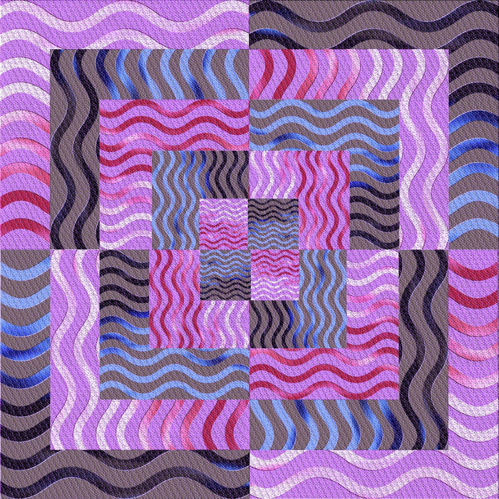 Round Machine Washable Transitional Purple Rug, wshpat855pur