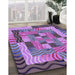 Machine Washable Transitional Purple Rug in a Family Room, wshpat855pur