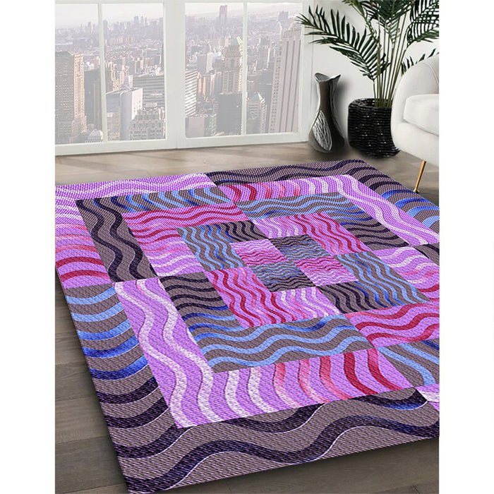 Patterned Purple Purple Rug in Family Room, pat855pur