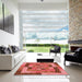 Square Patterned Red Rug in a Living Room, pat855rd