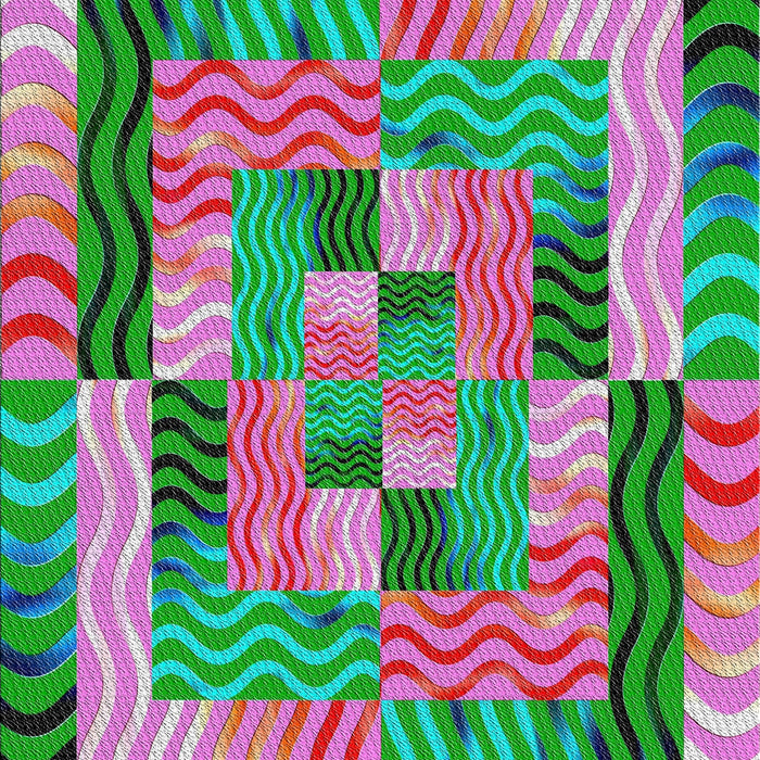 Patterned Green Modern Rug, pat855