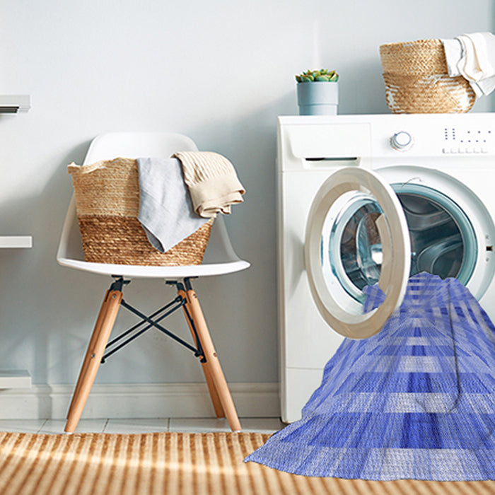 Machine Washable Transitional Blue Rug in a Washing Machine, wshpat856blu