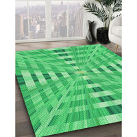 Patterned Neon Green Rug, pat856grn