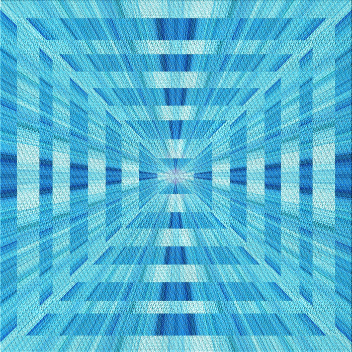 Round Patterned Bright Cyan Blue Rug, pat856lblu