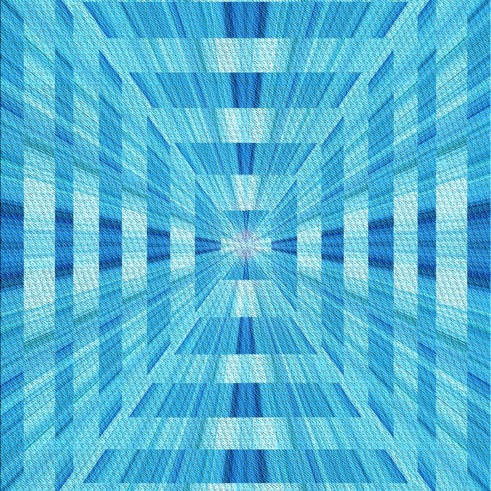 Patterned Bright Cyan Blue Rug, pat856lblu