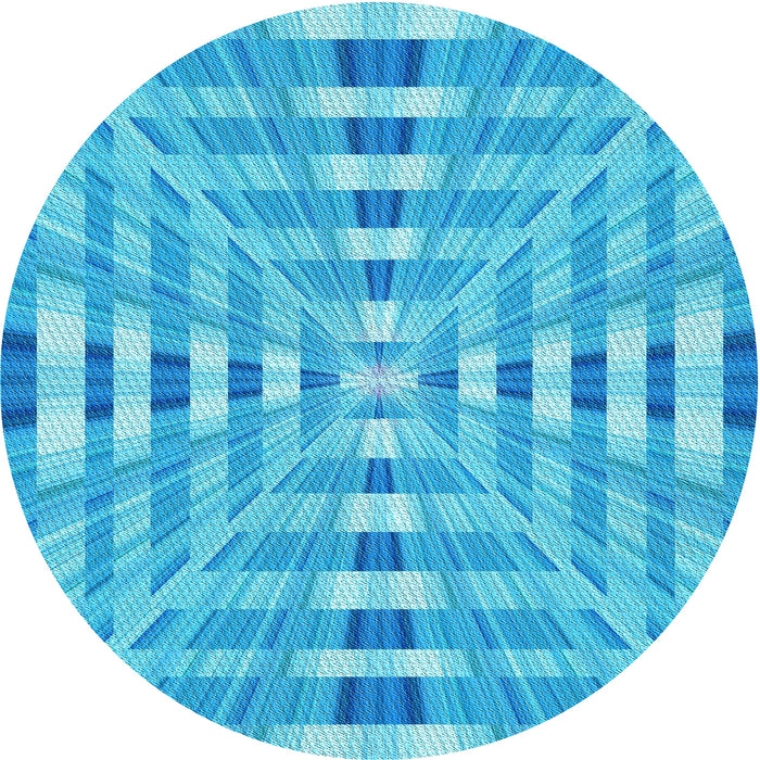 Square Patterned Bright Cyan Blue Rug, pat856lblu
