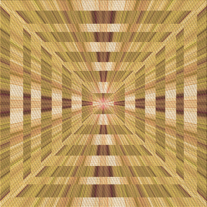 Round Patterned Saffron Yellow Rug, pat856org