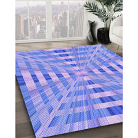 Patterned Blue Rug, pat856pur