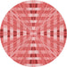 Square Patterned Light Coral Pink Rug, pat856rd