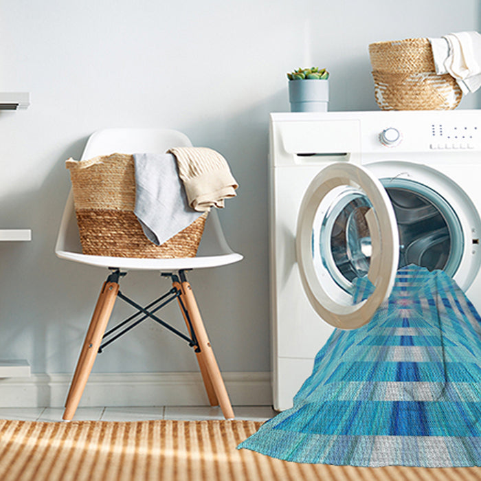 Machine Washable Transitional Blue Ivy Blue Rug in a Washing Machine, wshpat856