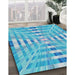 Machine Washable Transitional Blue Ivy Blue Rug in a Family Room, wshpat856