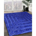 Patterned MediumBlue Rug in Family Room, pat857blu