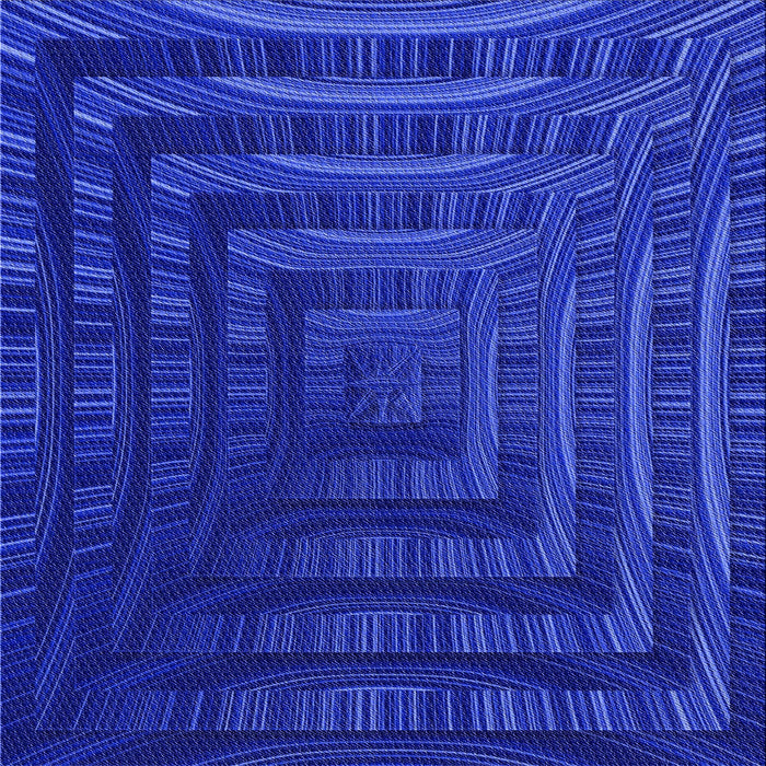 Round Patterned MediumBlue Rug, pat857blu