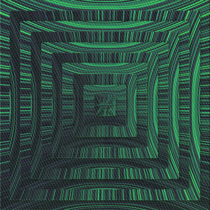 Round Patterned Dark Slate Grey Green Rug, pat857grn