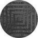 Square Patterned Charcoal Black Rug, pat857gry