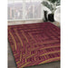 Patterned Chestnut Red Rug in Family Room, pat857org