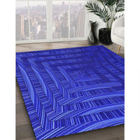 Patterned Bright Blue Rug, pat857pur