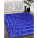 Machine Washable Transitional Bright Blue Rug in a Family Room, wshpat857pur
