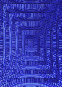 Machine Washable Transitional Bright Blue Rug, wshpat857pur