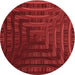 Square Machine Washable Transitional Cranberry Red Rug in a Living Room, wshpat857rd