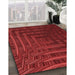 Machine Washable Transitional Cranberry Red Rug in a Family Room, wshpat857rd