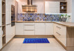 Machine Washable Transitional Blue Rug in a Kitchen, wshpat857
