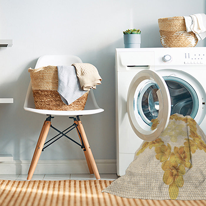 Machine Washable Transitional Khaki Gold Rug in a Washing Machine, wshpat858brn