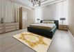 Patterned Khaki Gold Rug in a Bedroom, pat858brn