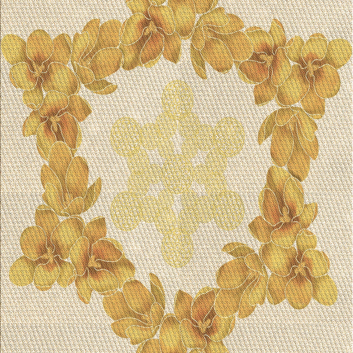 Patterned Khaki Gold Rug, pat858brn