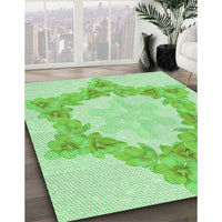 Patterned Green Rug, pat858grn