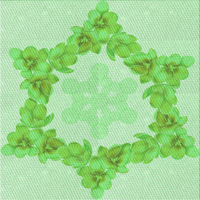 Round Patterned Green Rug, pat858grn