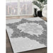 Machine Washable Transitional Gunmetal Gray Rug in a Family Room, wshpat858gry