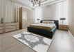 Patterned Gunmetal Gray Rug in a Bedroom, pat858gry
