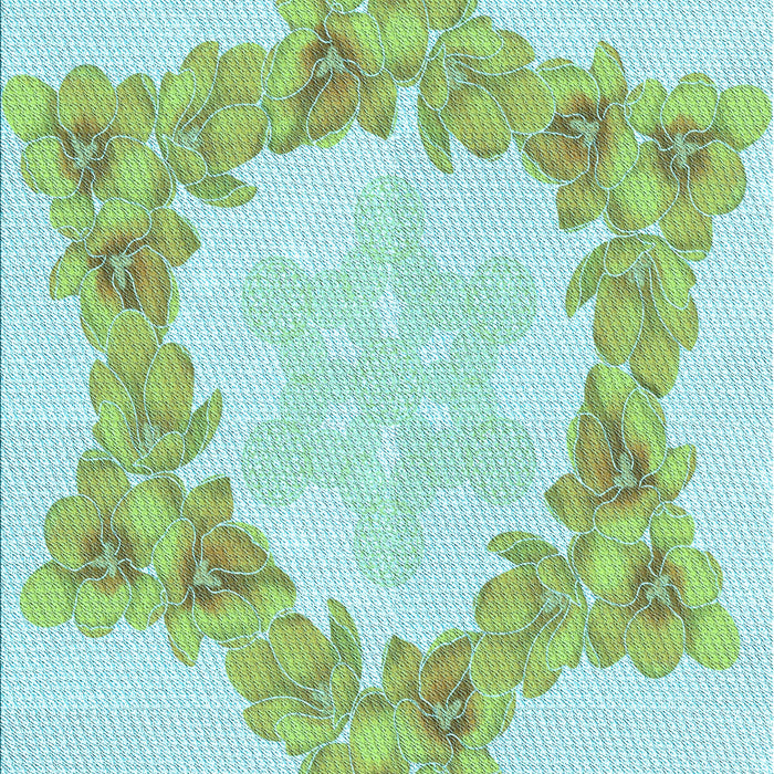 Machine Washable Transitional Light Aquamarine Green Rug, wshpat858lblu