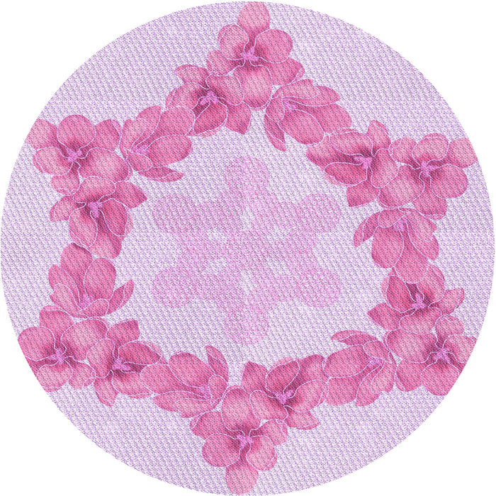 Square Patterned Blossom Pink Rug, pat858pur
