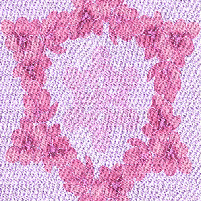 Machine Washable Transitional Blossom Pink Rug, wshpat858pur