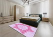 Patterned Blossom Pink Rug in a Bedroom, pat858pur