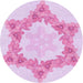 Square Machine Washable Transitional Blossom Pink Rug in a Living Room, wshpat858pur