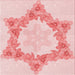 Round Patterned Light Red Pink Rug, pat858rd