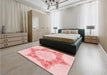 Patterned Light Red Pink Rug in a Bedroom, pat858rd