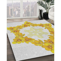 Patterned Copper Green Novelty Rug, pat858