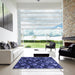 Machine Washable Transitional Light Slate Blue Rug in a Kitchen, wshpat859blu