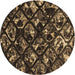 Square Patterned Copper Brown Rug, pat859brn