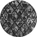 Square Patterned Charcoal Black Rug, pat859gry