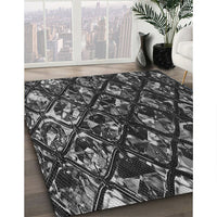 Patterned Charcoal Black Rug, pat859gry