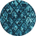 Square Patterned Dark Turquoise Green Rug, pat859lblu