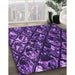 Machine Washable Transitional Purple Rug in a Family Room, wshpat859pur